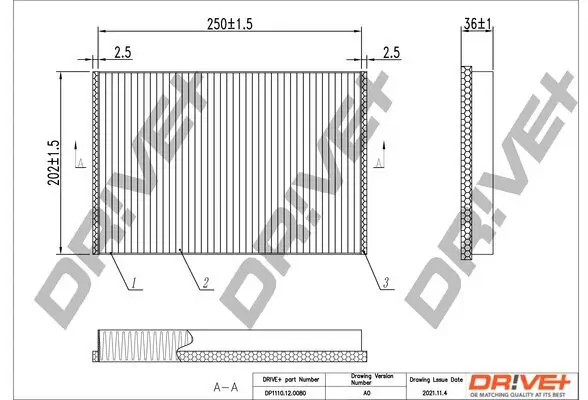 Filter, Innenraumluft Dr!ve+ DP1110.12.0080