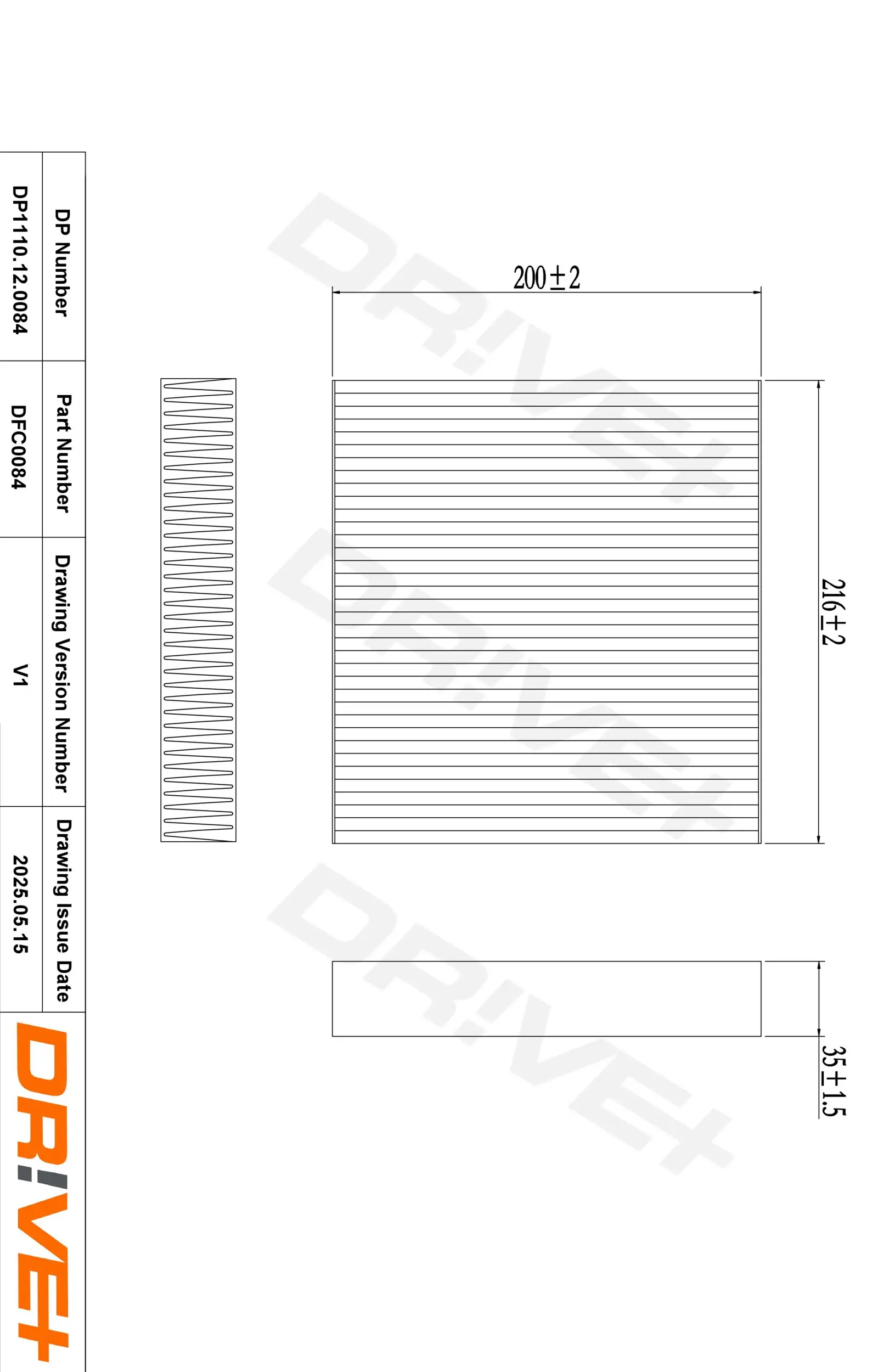 Filter, Innenraumluft Dr!ve+ DP1110.12.0084