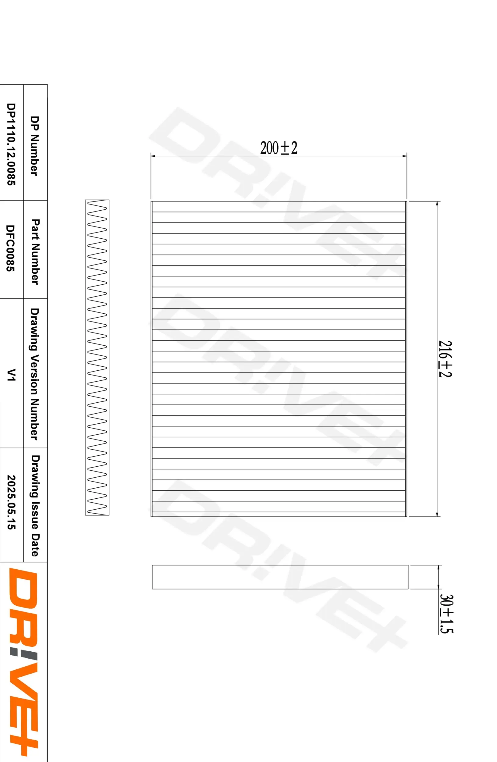 Filter, Innenraumluft Dr!ve+ DP1110.12.0085