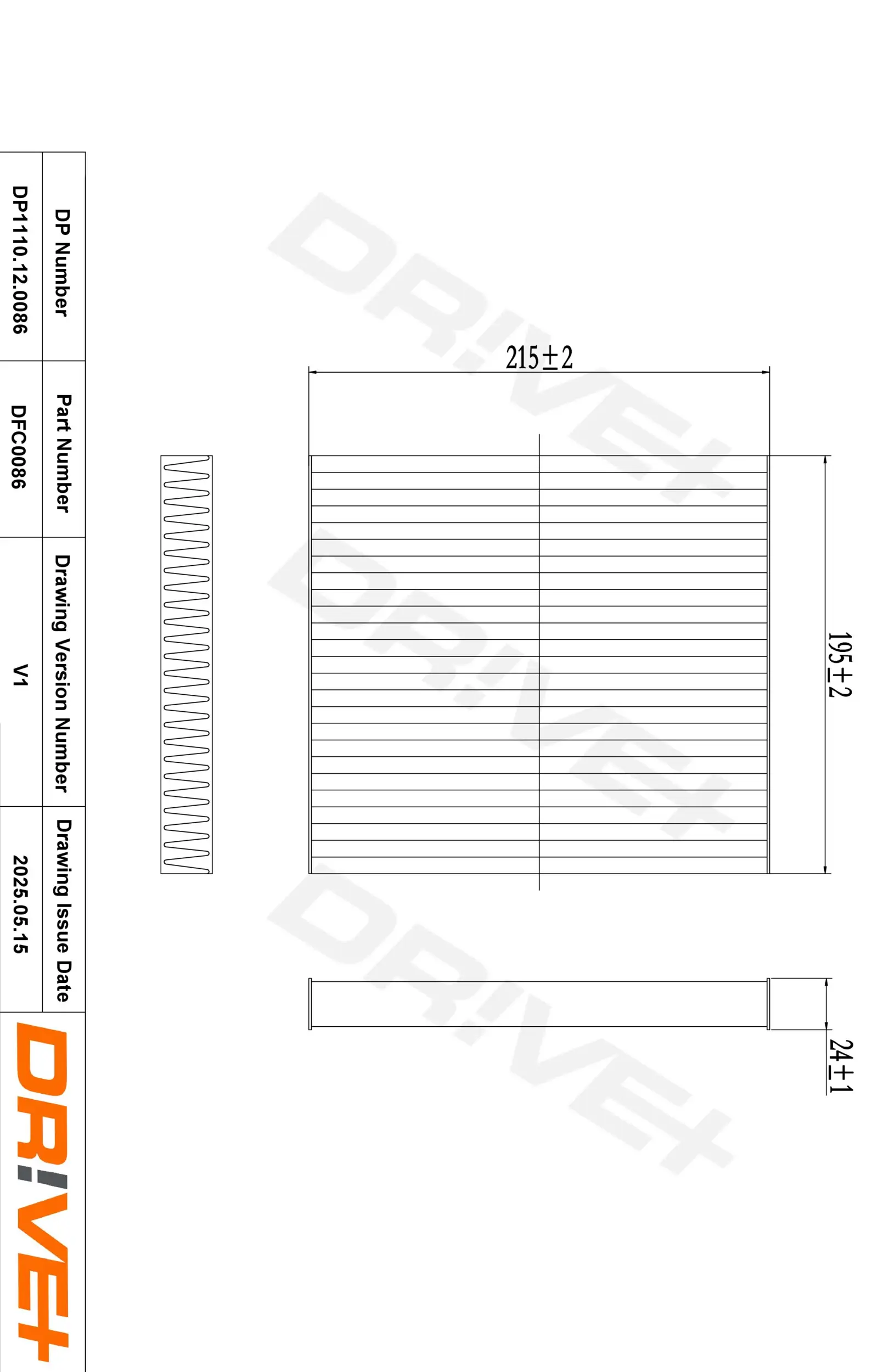 Filter, Innenraumluft Dr!ve+ DP1110.12.0086