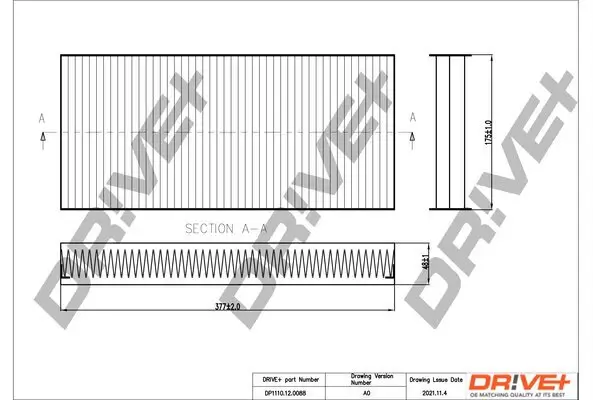 Filter, Innenraumluft Dr!ve+ DP1110.12.0088