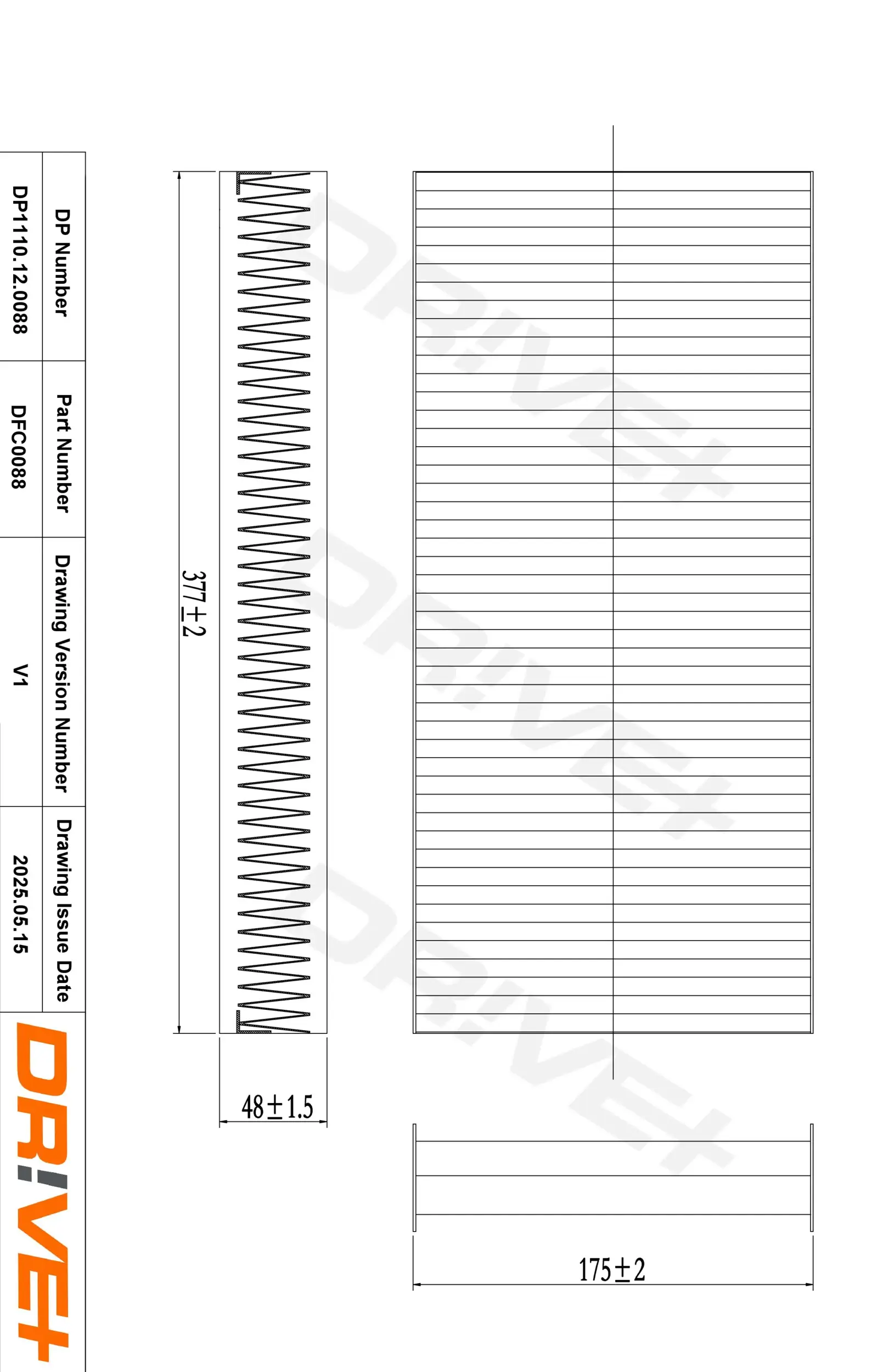 Filter, Innenraumluft Dr!ve+ DP1110.12.0088