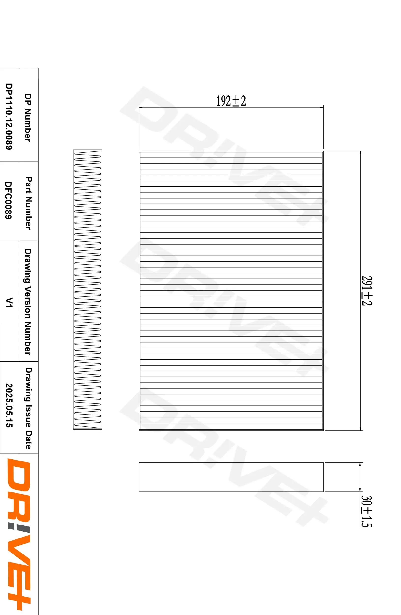 Filter, Innenraumluft Dr!ve+ DP1110.12.0089