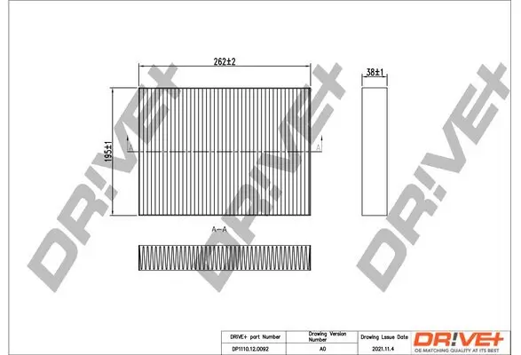 Filter, Innenraumluft Dr!ve+ DP1110.12.0092