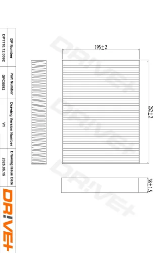 Filter, Innenraumluft Dr!ve+ DP1110.12.0092 Bild Filter, Innenraumluft Dr!ve+ DP1110.12.0092