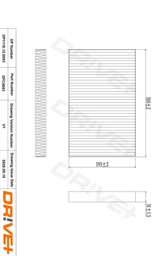 Filter, Innenraumluft Dr!ve+ DP1110.12.0093 Bild Filter, Innenraumluft Dr!ve+ DP1110.12.0093