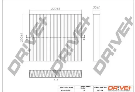 Filter, Innenraumluft Dr!ve+ DP1110.12.0095 Bild Filter, Innenraumluft Dr!ve+ DP1110.12.0095