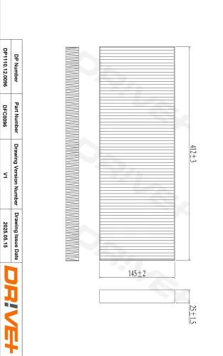 Filter, Innenraumluft Dr!ve+ DP1110.12.0096 Bild Filter, Innenraumluft Dr!ve+ DP1110.12.0096