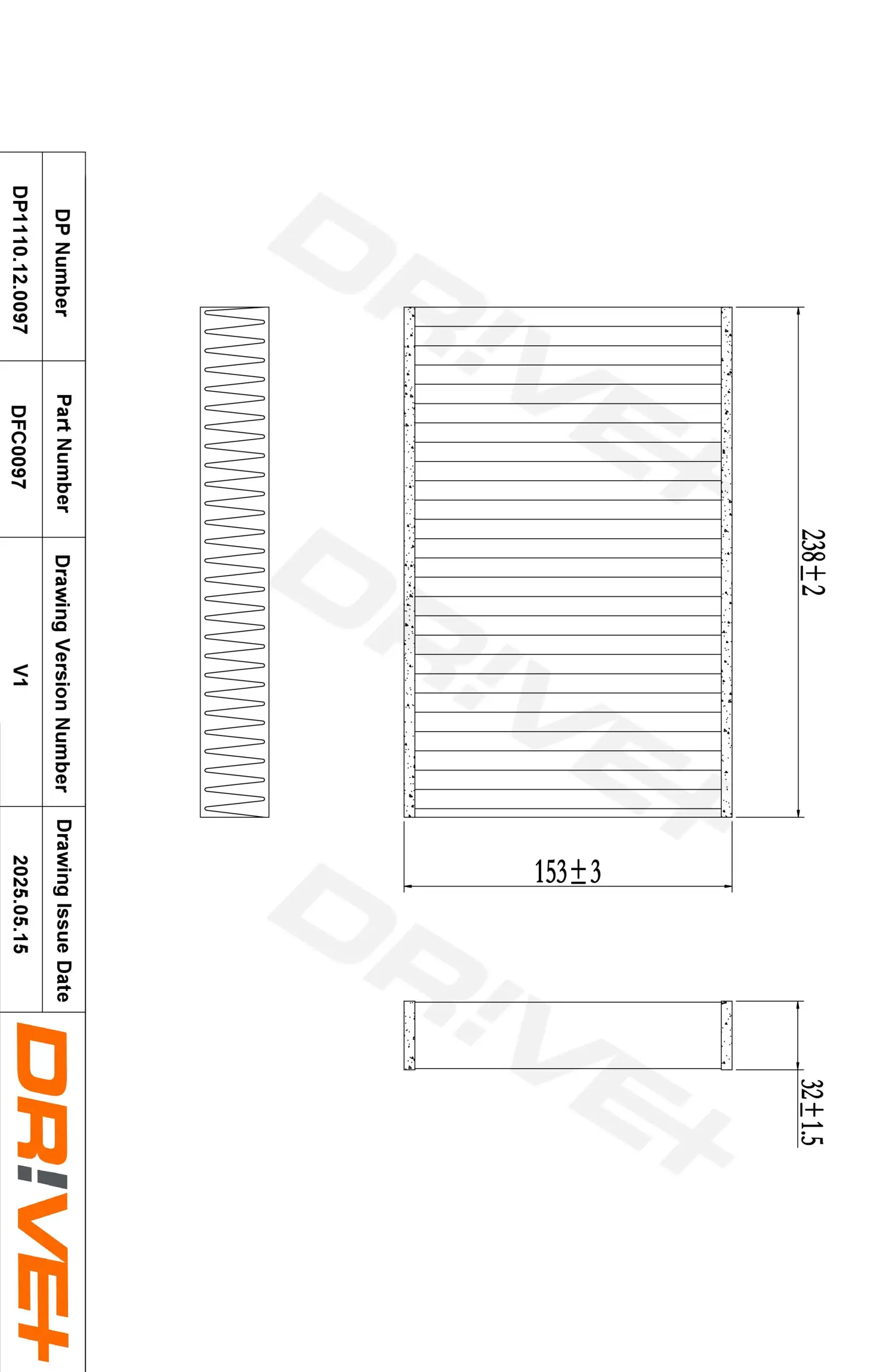 Filter, Innenraumluft Dr!ve+ DP1110.12.0097