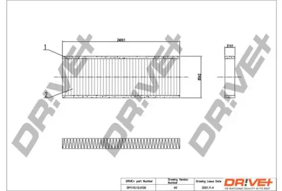 Filter, Innenraumluft Dr!ve+ DP1110.12.0100 Bild Filter, Innenraumluft Dr!ve+ DP1110.12.0100