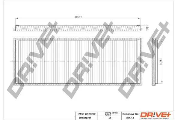 Filter, Innenraumluft Dr!ve+ DP1110.12.0101