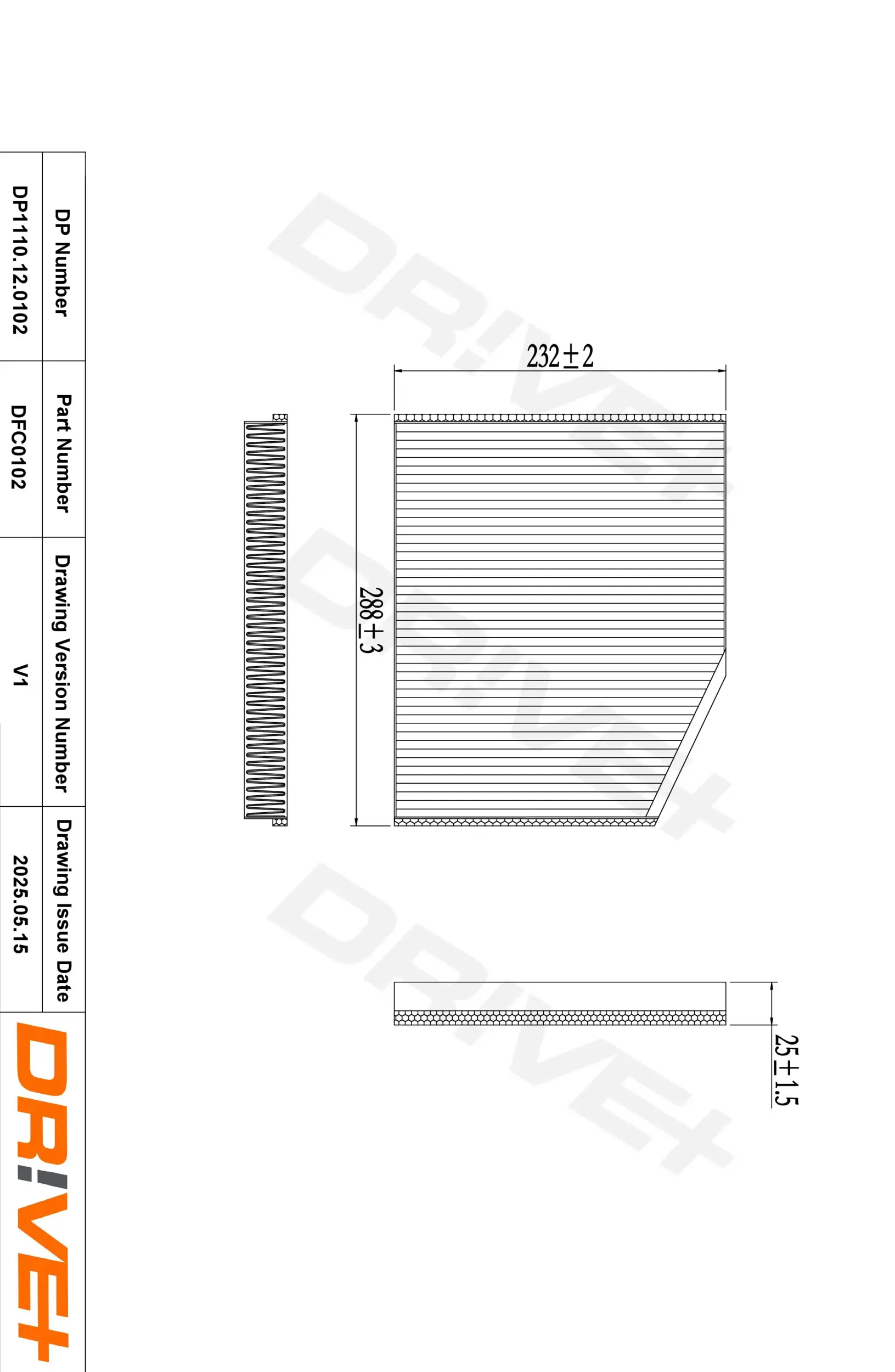 Filter, Innenraumluft Dr!ve+ DP1110.12.0102
