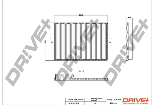 Filter, Innenraumluft Dr!ve+ DP1110.12.0106