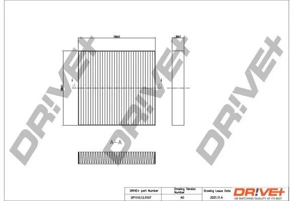 Filter, Innenraumluft Dr!ve+ DP1110.12.0107