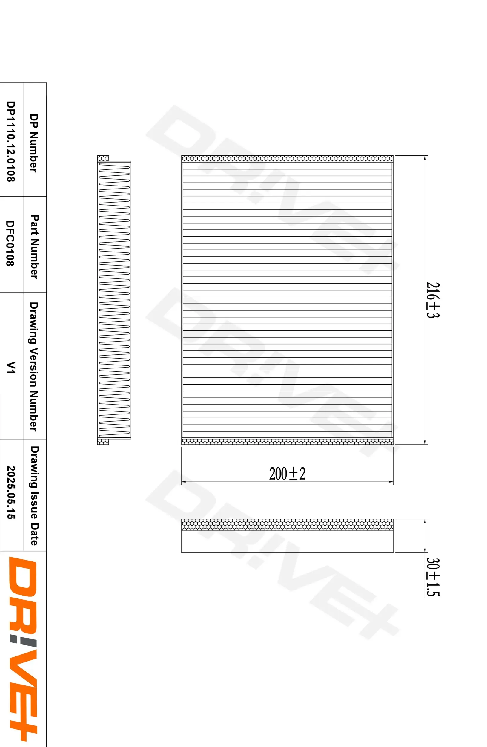 Filter, Innenraumluft Dr!ve+ DP1110.12.0108
