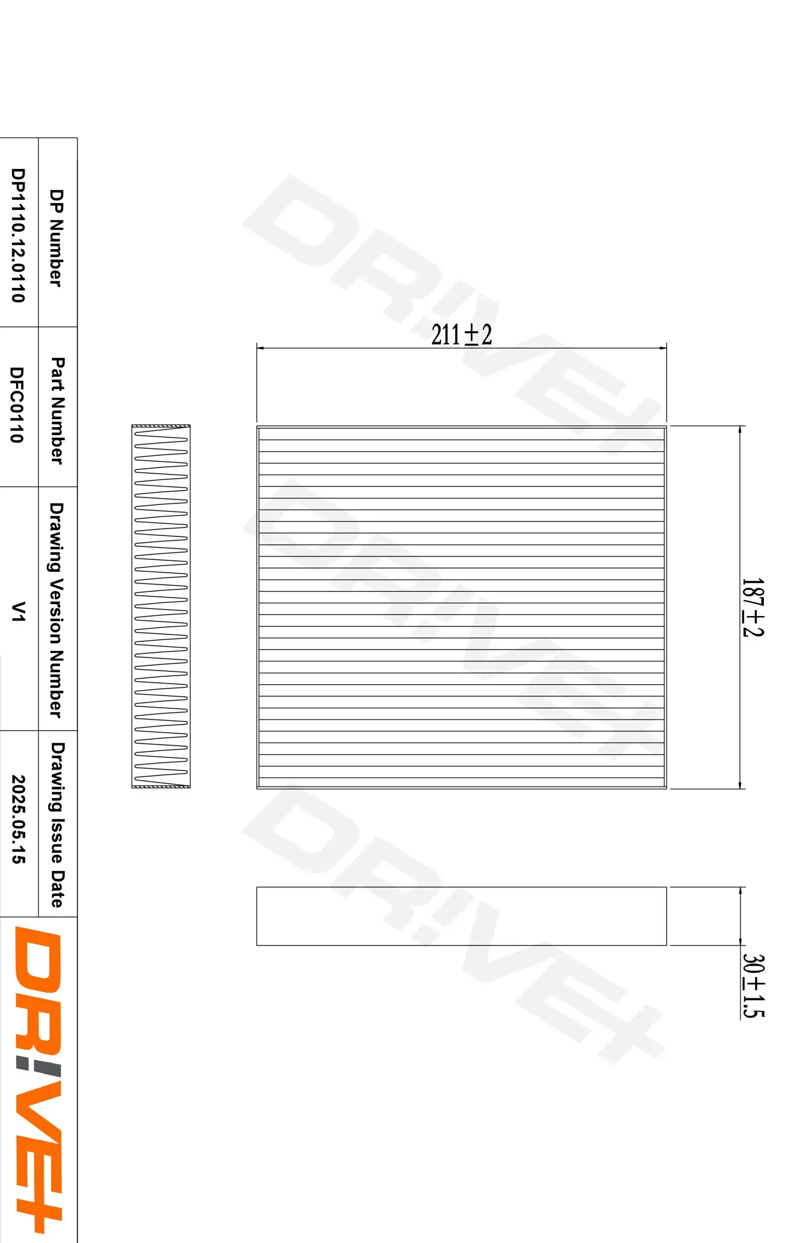 Filter, Innenraumluft Dr!ve+ DP1110.12.0110