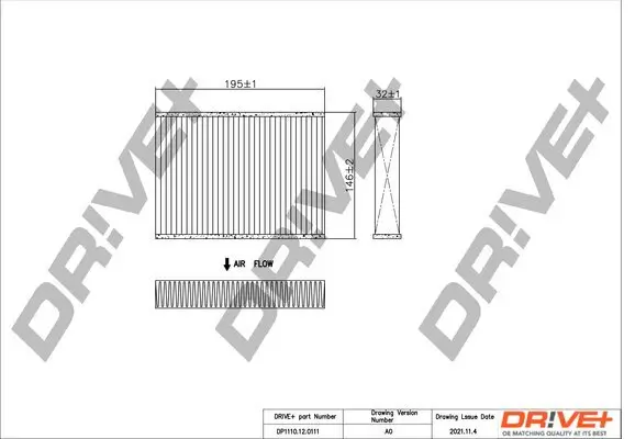 Filter, Innenraumluft Dr!ve+ DP1110.12.0111