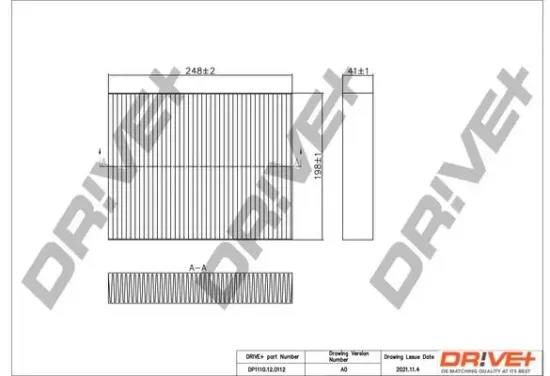 Filter, Innenraumluft Dr!ve+ DP1110.12.0112 Bild Filter, Innenraumluft Dr!ve+ DP1110.12.0112