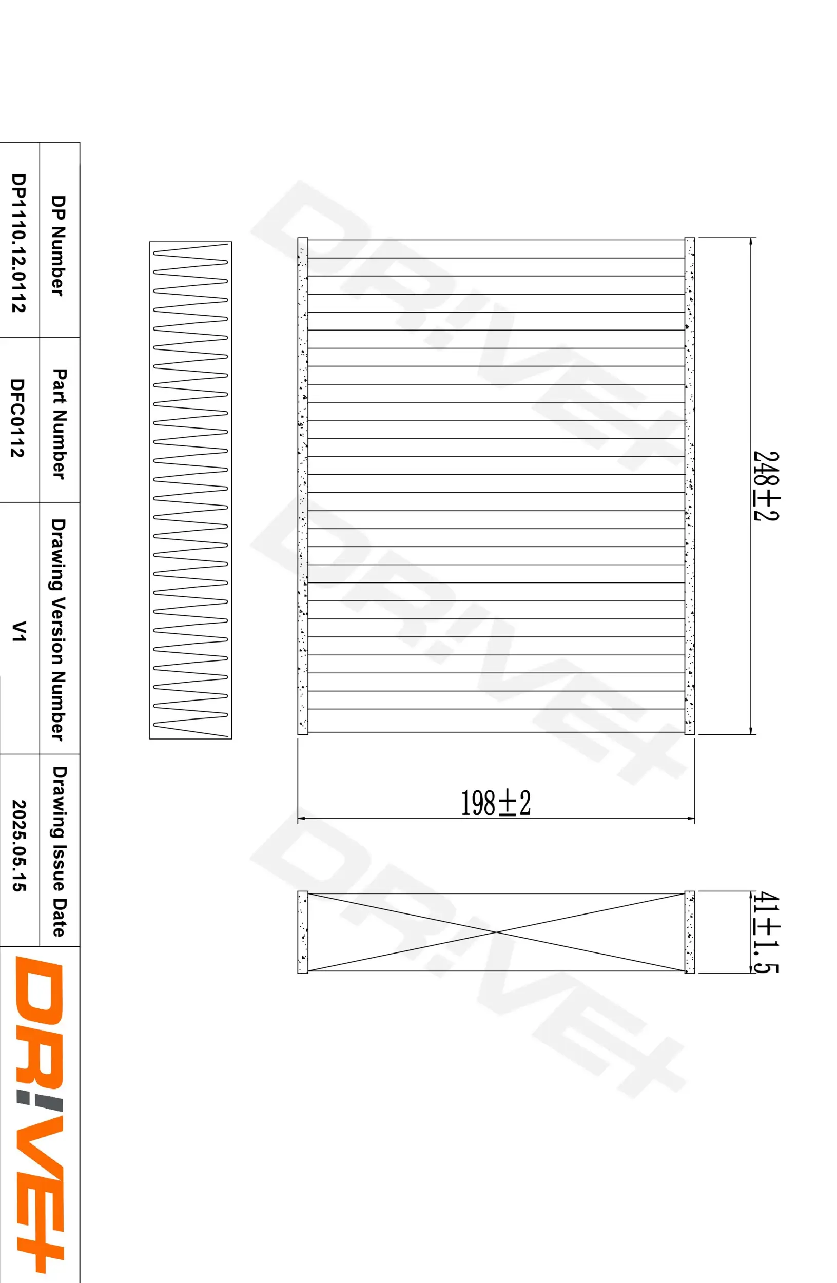 Filter, Innenraumluft Dr!ve+ DP1110.12.0112