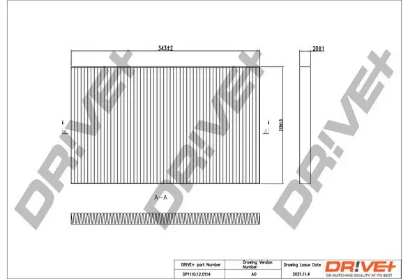 Filter, Innenraumluft Dr!ve+ DP1110.12.0114