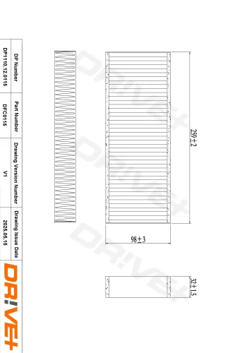 Filter, Innenraumluft Dr!ve+ DP1110.12.0115 Bild Filter, Innenraumluft Dr!ve+ DP1110.12.0115