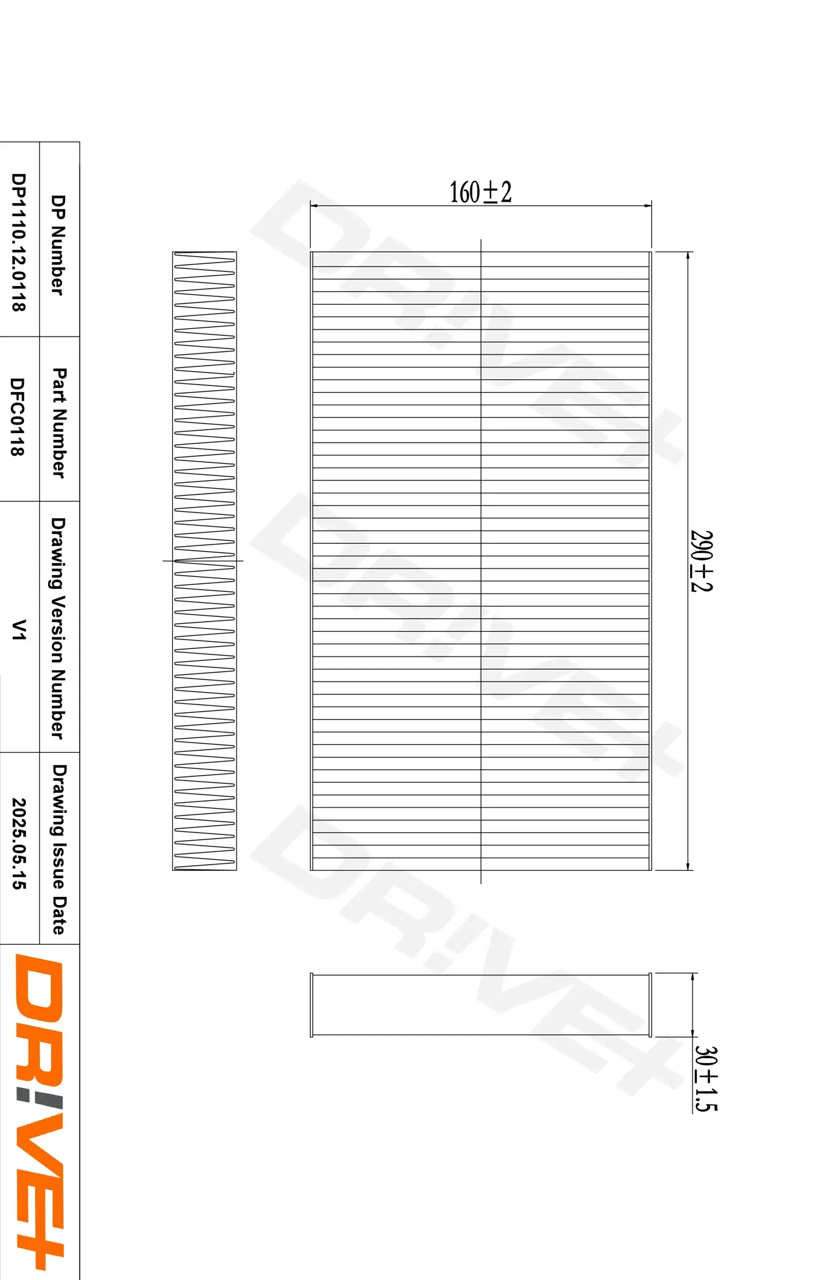 Filter, Innenraumluft Dr!ve+ DP1110.12.0118
