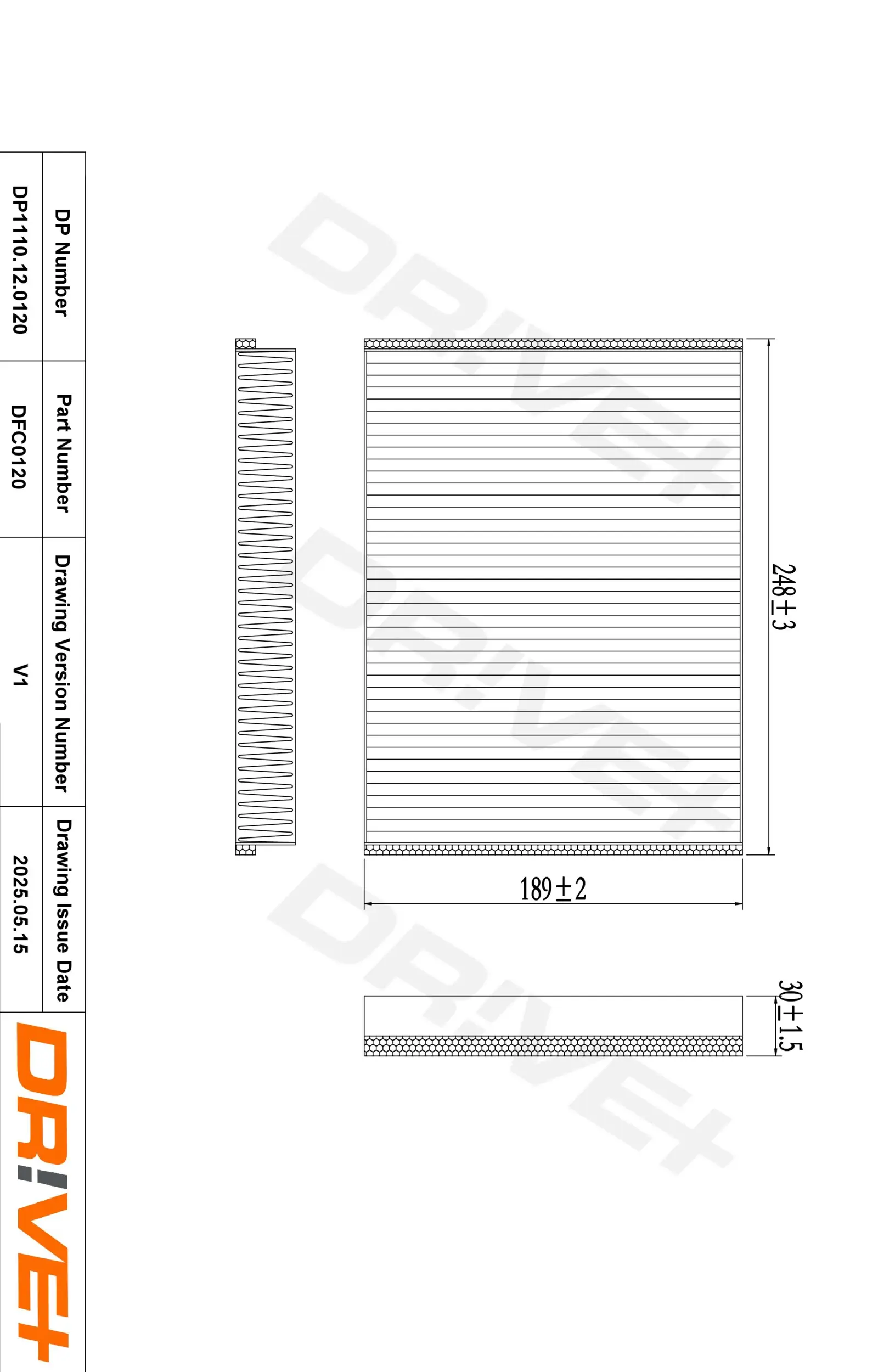 Filter, Innenraumluft Dr!ve+ DP1110.12.0120