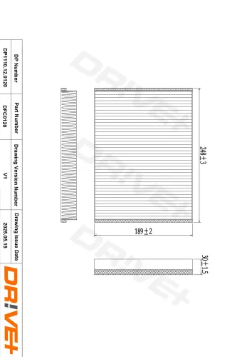 Filter, Innenraumluft Dr!ve+ DP1110.12.0120 Bild Filter, Innenraumluft Dr!ve+ DP1110.12.0120