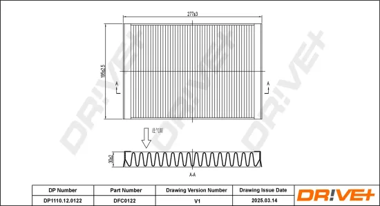 Filter, Innenraumluft Dr!ve+ DP1110.12.0122 Bild Filter, Innenraumluft Dr!ve+ DP1110.12.0122