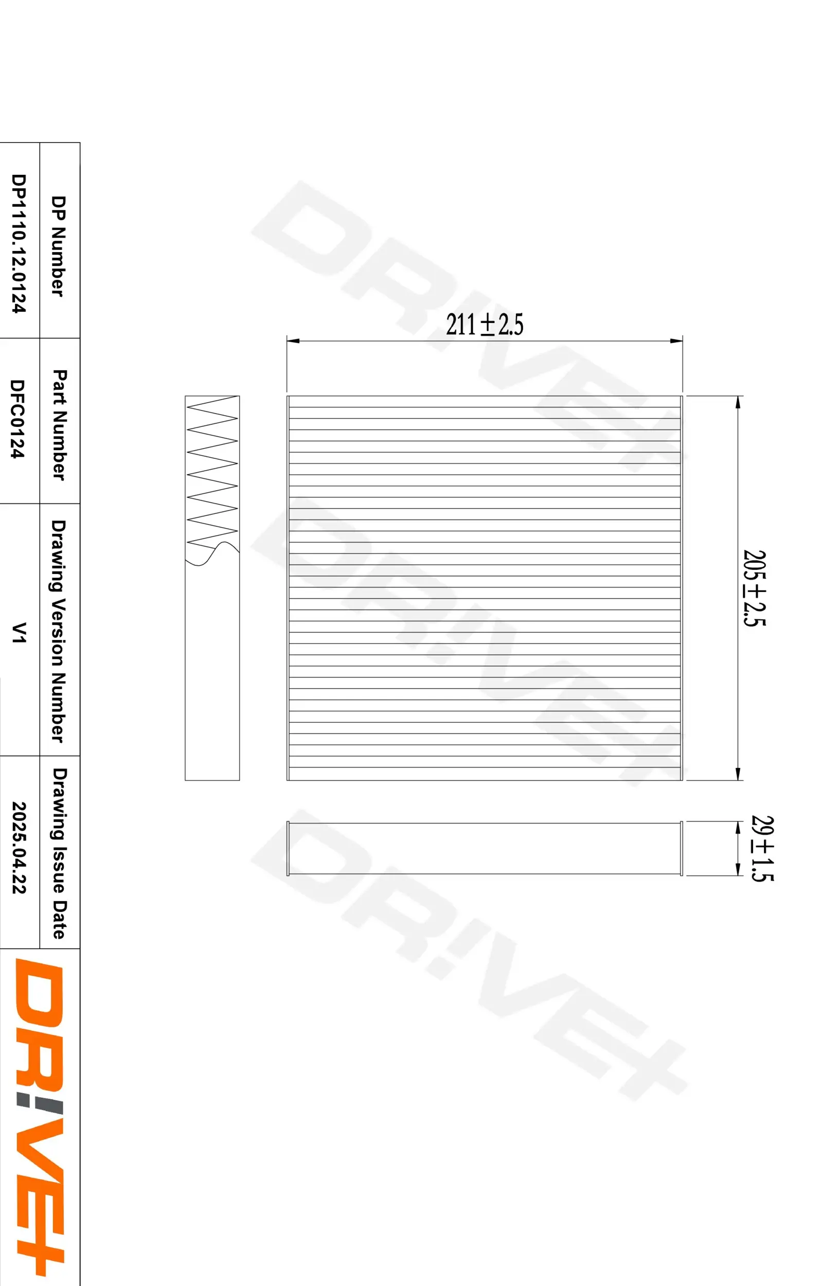 Filter, Innenraumluft Dr!ve+ DP1110.12.0124