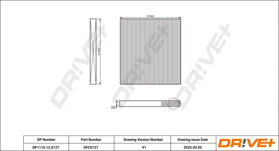 Filter, Innenraumluft Dr!ve+ DP1110.12.0127 Bild Filter, Innenraumluft Dr!ve+ DP1110.12.0127