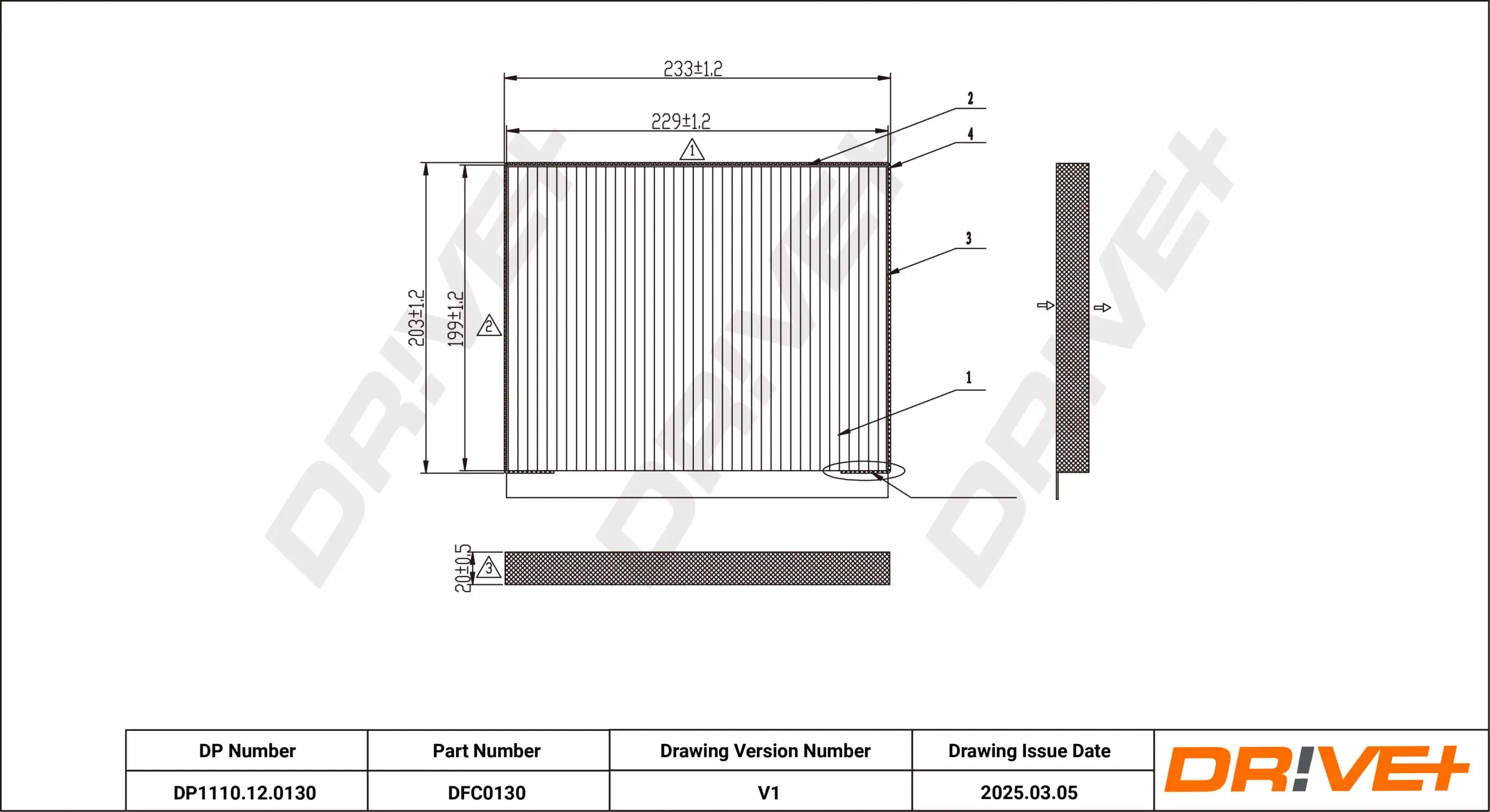 Filter, Innenraumluft Dr!ve+ DP1110.12.0130