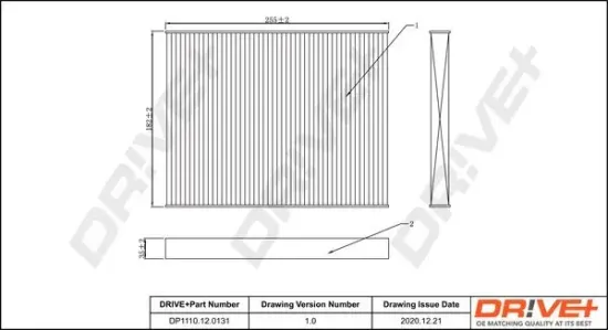 Filter, Innenraumluft Dr!ve+ DP1110.12.0131 Bild Filter, Innenraumluft Dr!ve+ DP1110.12.0131
