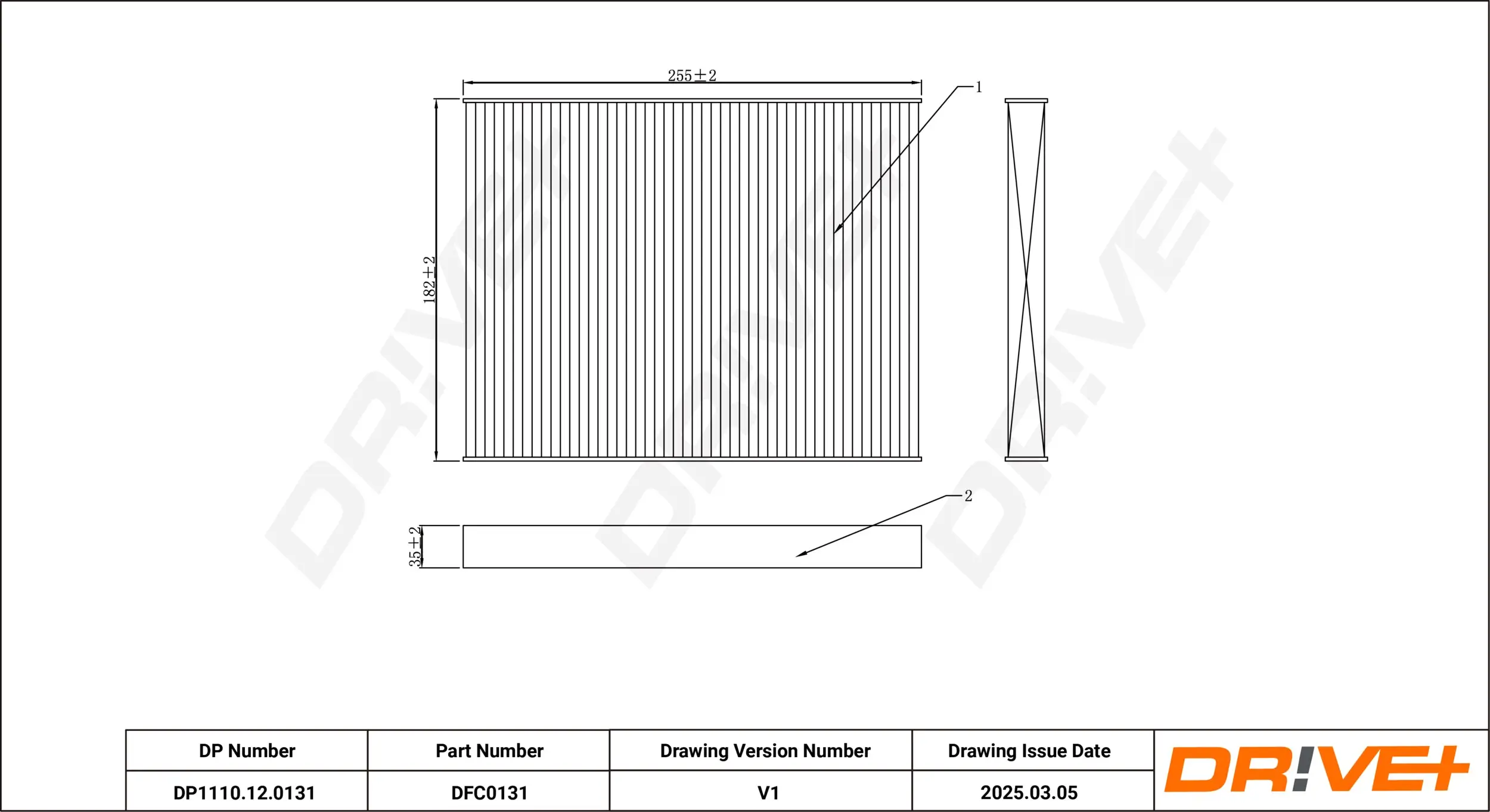 Filter, Innenraumluft Dr!ve+ DP1110.12.0131