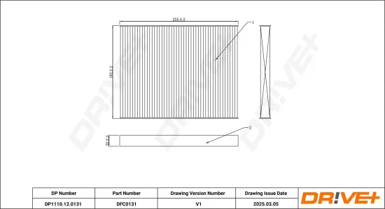 Filter, Innenraumluft Dr!ve+ DP1110.12.0131 Bild Filter, Innenraumluft Dr!ve+ DP1110.12.0131