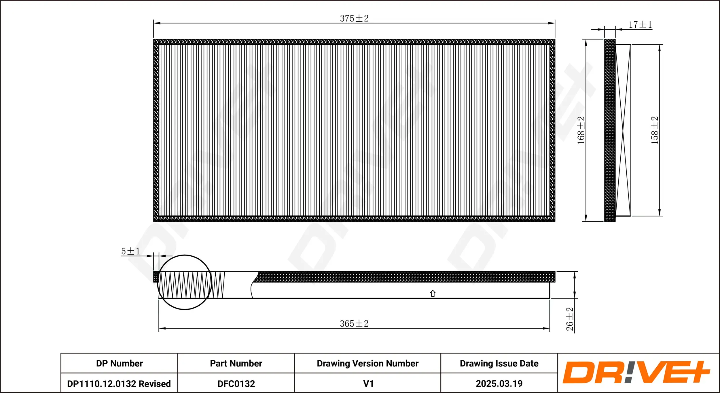 Filter, Innenraumluft Dr!ve+ DP1110.12.0132