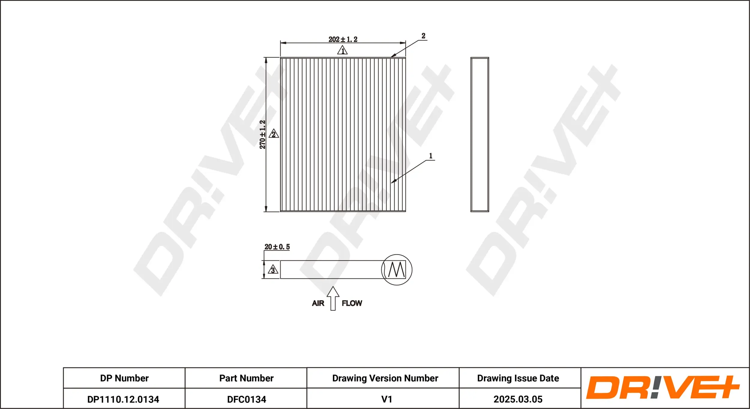 Filter, Innenraumluft Dr!ve+ DP1110.12.0134