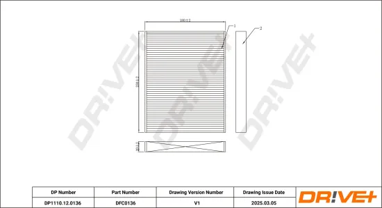 Filter, Innenraumluft Dr!ve+ DP1110.12.0136 Bild Filter, Innenraumluft Dr!ve+ DP1110.12.0136