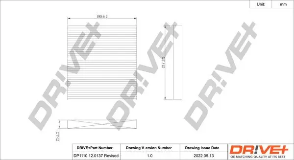 Filter, Innenraumluft Dr!ve+ DP1110.12.0137