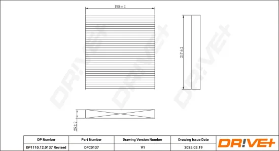 Filter, Innenraumluft Dr!ve+ DP1110.12.0137 Bild Filter, Innenraumluft Dr!ve+ DP1110.12.0137