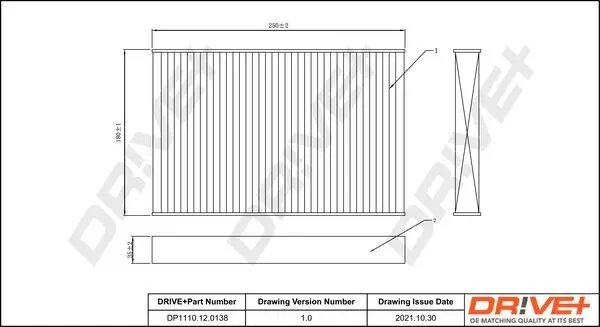 Filter, Innenraumluft Dr!ve+ DP1110.12.0138