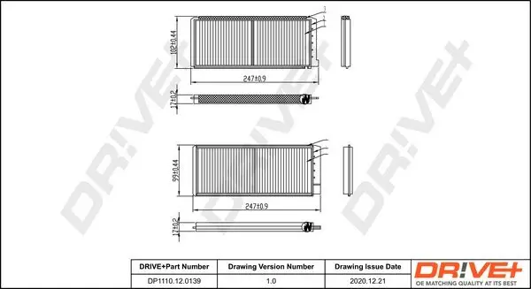 Filter, Innenraumluft Dr!ve+ DP1110.12.0139