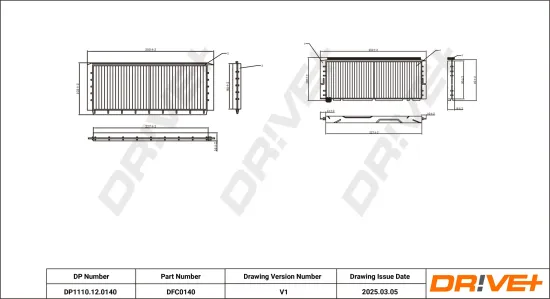 Filter, Innenraumluft Dr!ve+ DP1110.12.0140 Bild Filter, Innenraumluft Dr!ve+ DP1110.12.0140