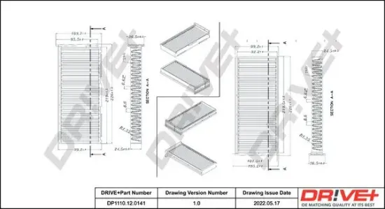 Filter, Innenraumluft Dr!ve+ DP1110.12.0141 Bild Filter, Innenraumluft Dr!ve+ DP1110.12.0141