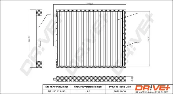 Filter, Innenraumluft Dr!ve+ DP1110.12.0142