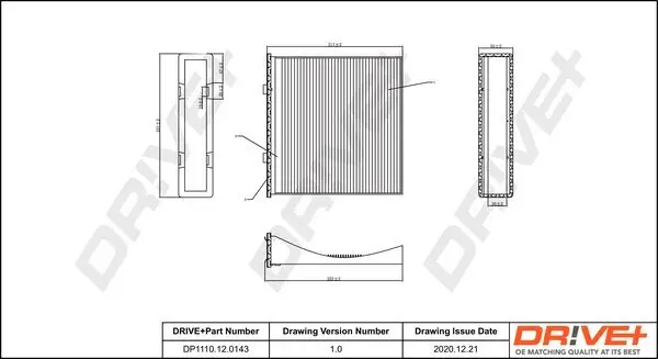 Filter, Innenraumluft Dr!ve+ DP1110.12.0143