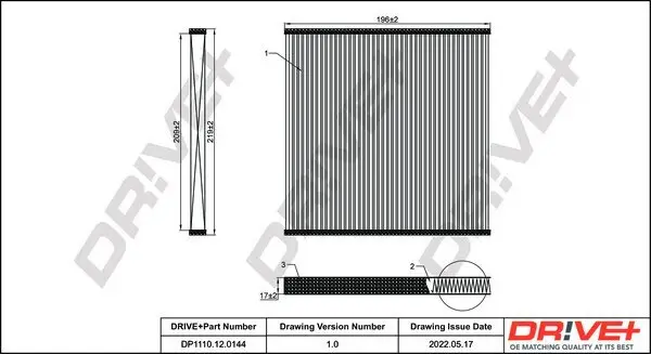 Filter, Innenraumluft Dr!ve+ DP1110.12.0144