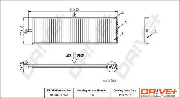 Filter, Innenraumluft Dr!ve+ DP1110.12.0145