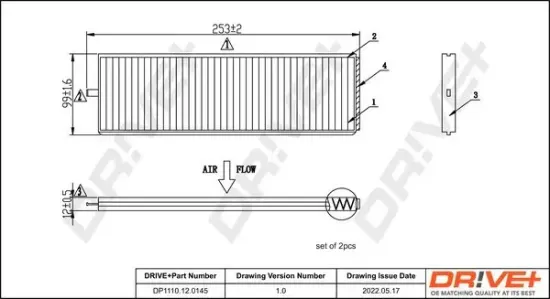 Filter, Innenraumluft Dr!ve+ DP1110.12.0145 Bild Filter, Innenraumluft Dr!ve+ DP1110.12.0145