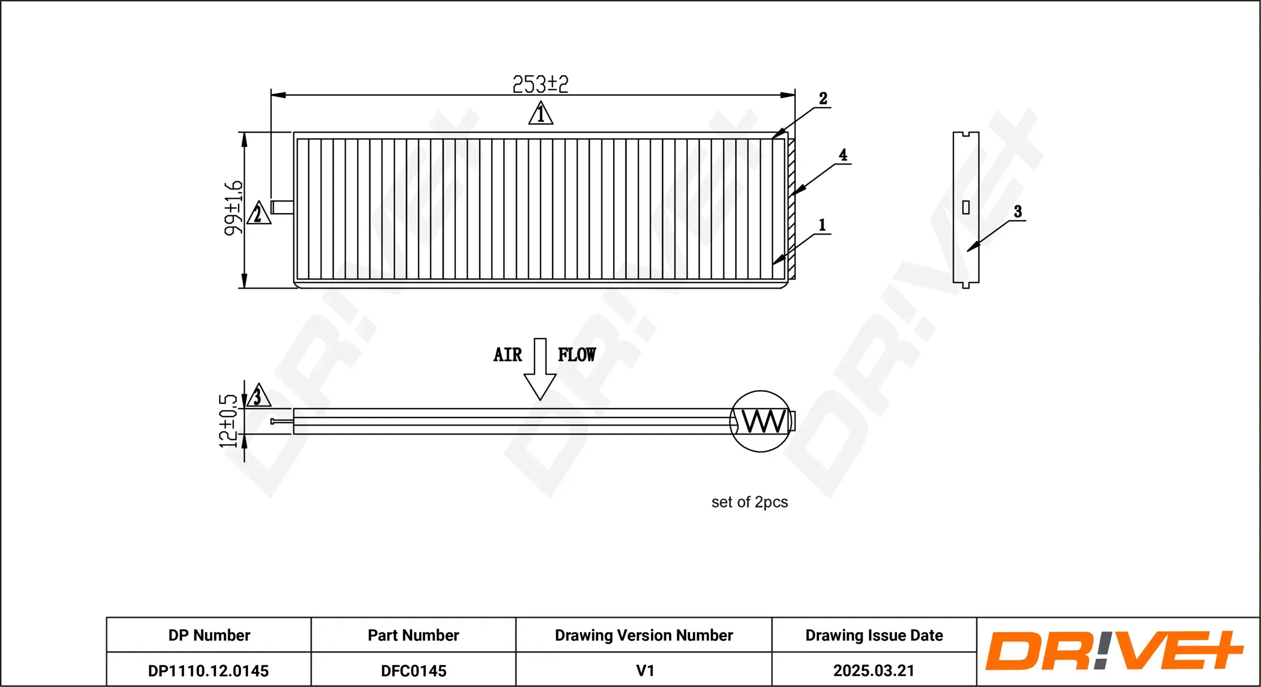 Filter, Innenraumluft Dr!ve+ DP1110.12.0145